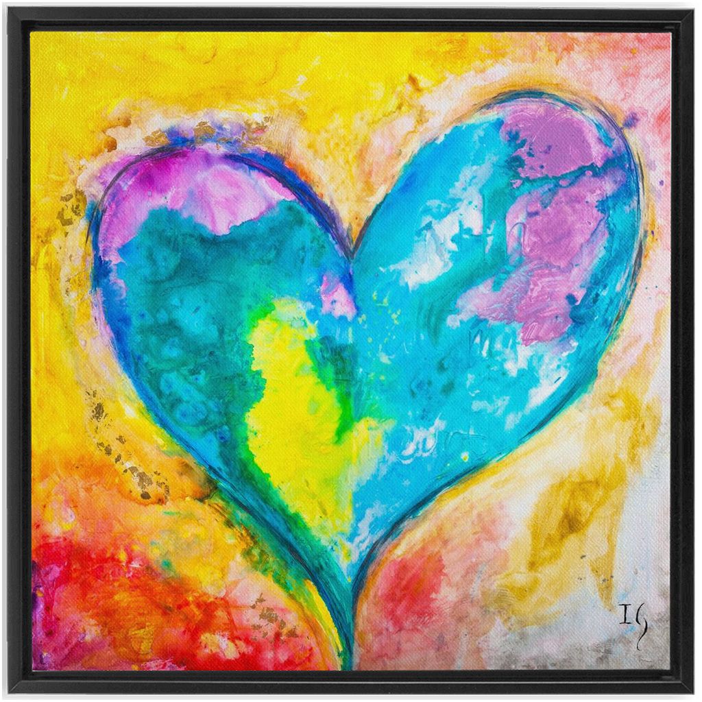 Beautiful Heart artwork detail - heart painting canvas print wall art