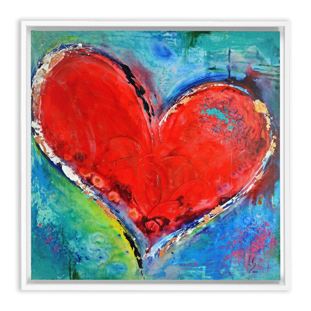 Divine Love artwork detail - heart painting canvas print wall art