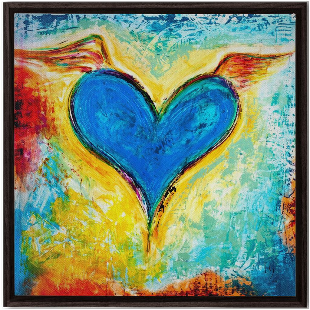 Perfect Love Casts Out Fear artwork detail - heart painting canvas print wall art
