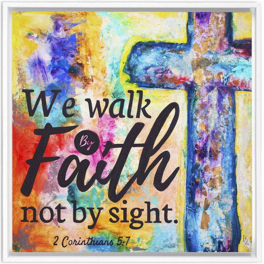 Walk By Faith artwork detail - interactive canvas print that comes alive with mobile app wall art