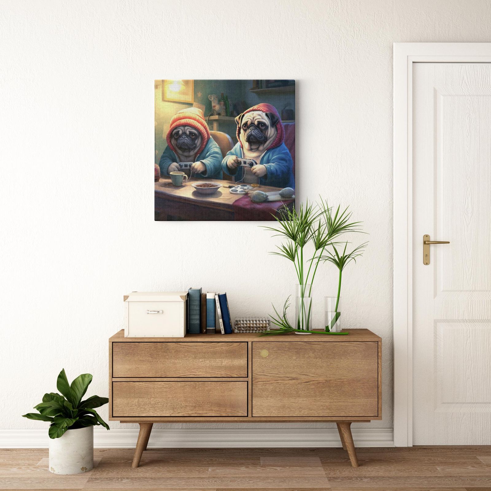 Long Game artwork detail - colorful pet portrait art wall art