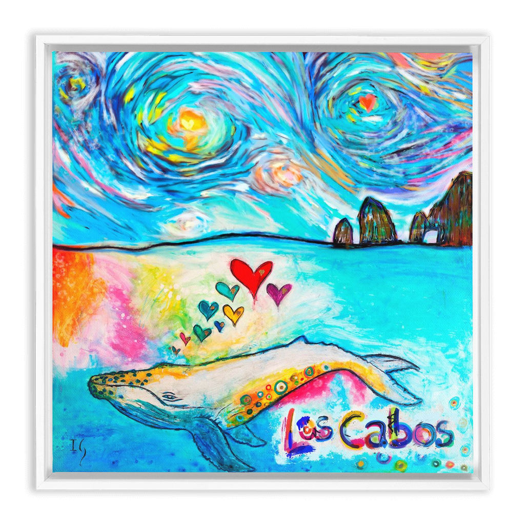 Los Cabos Whale artwork detail - interactive canvas print that comes alive with mobile app wall art