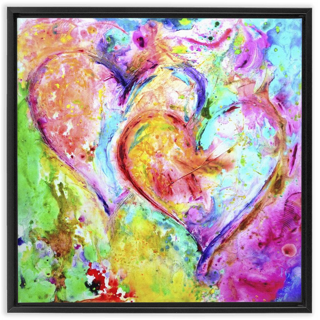 Eternal Friendship artwork detail - heart painting canvas print wall art