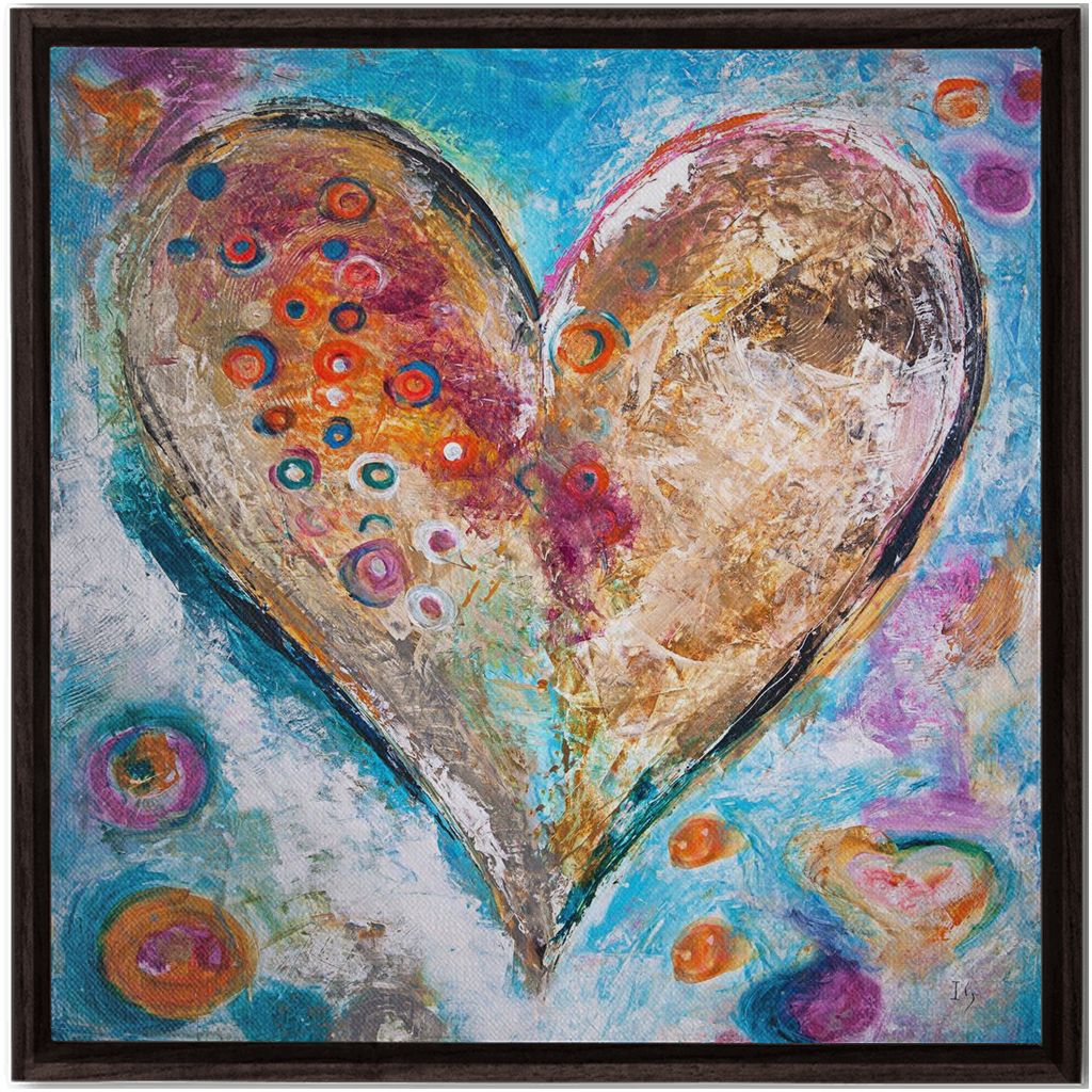 Divine Connection artwork detail - heart painting canvas print wall art