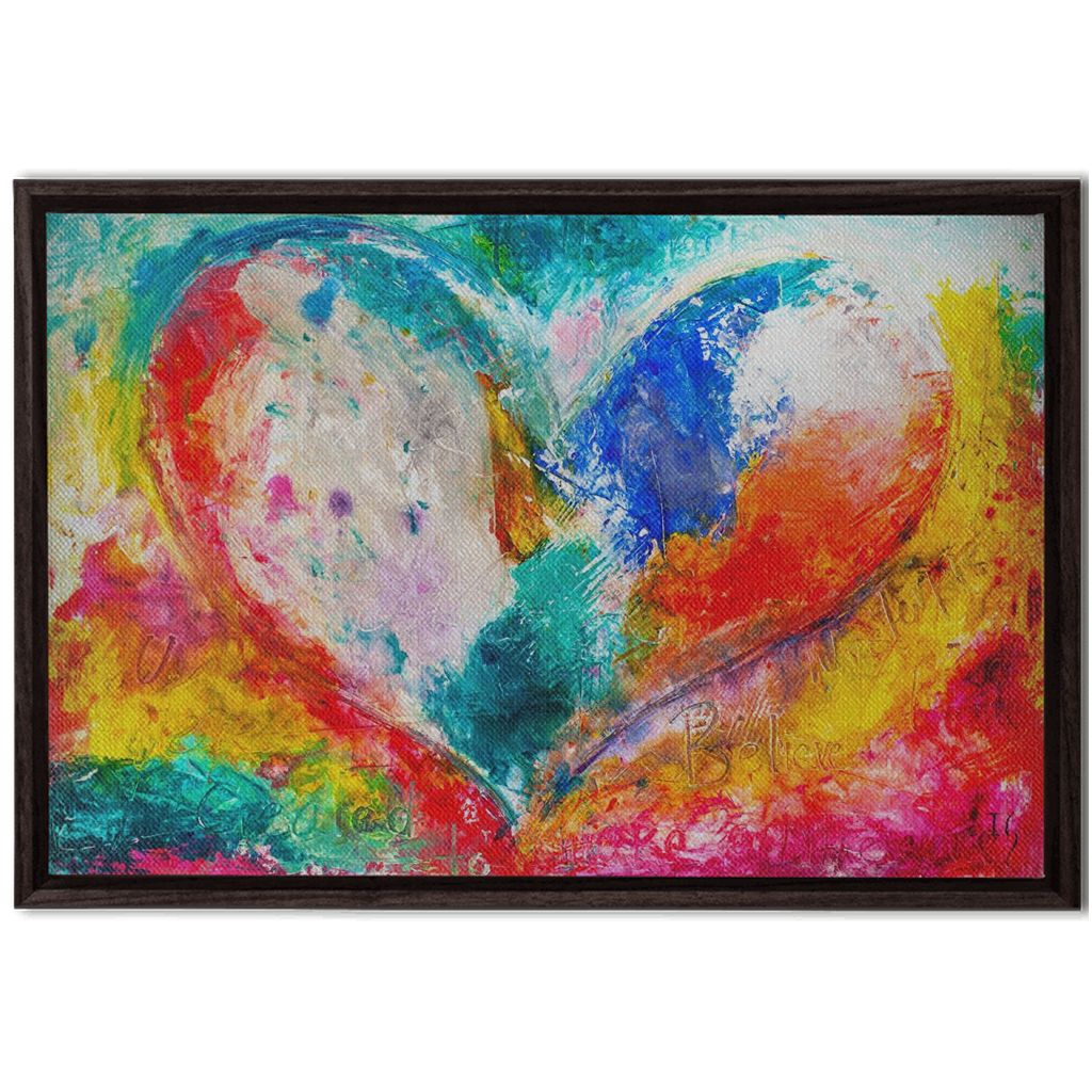 I Love You Just The Way You Are artwork detail - heart painting canvas print wall art