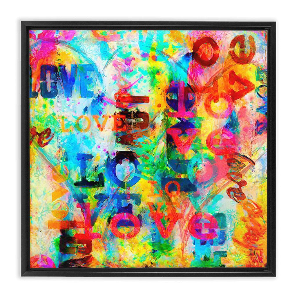 I love you 1000 times artwork detail - abstract art canvas print wall art