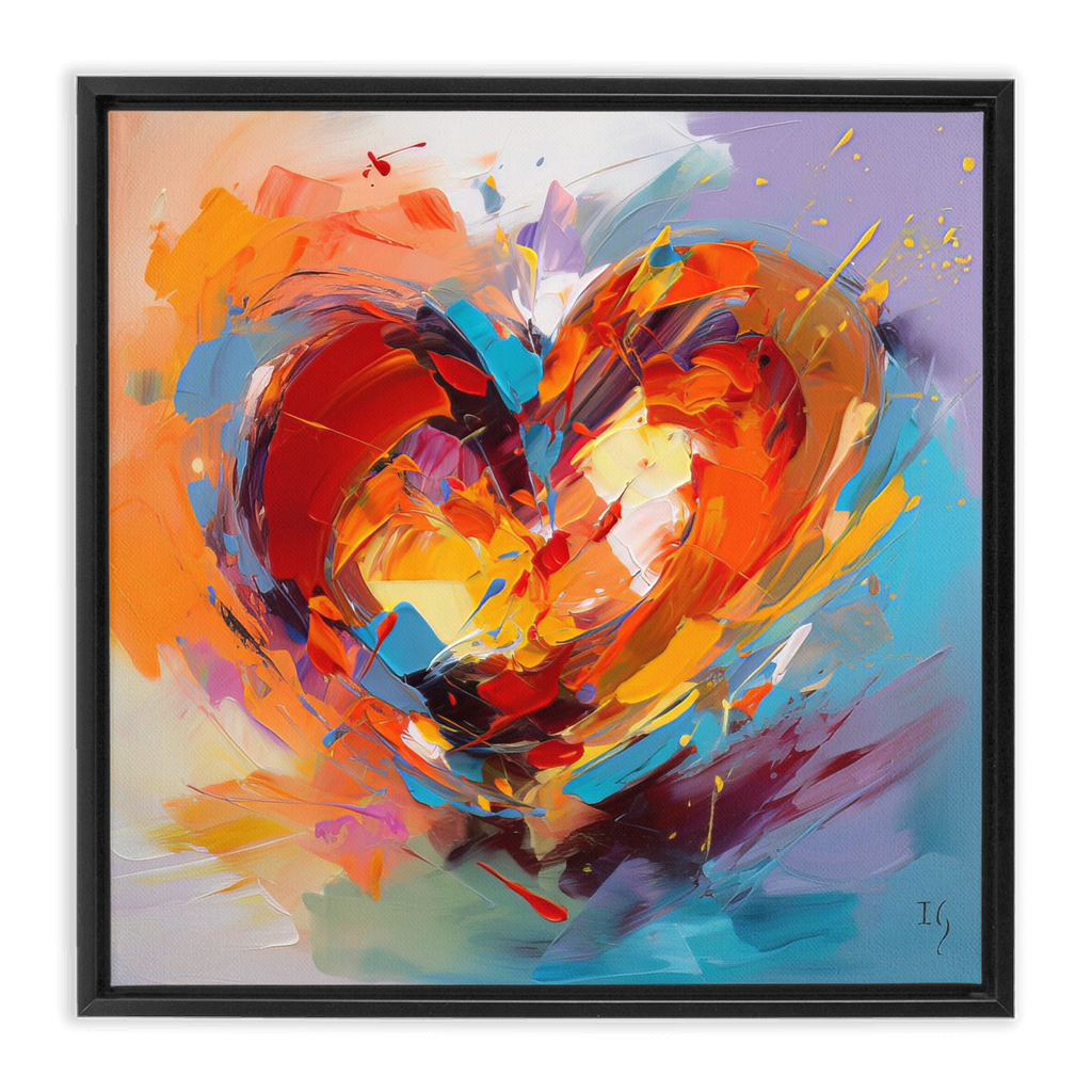 Love and Color artwork detail - heart painting canvas print wall art