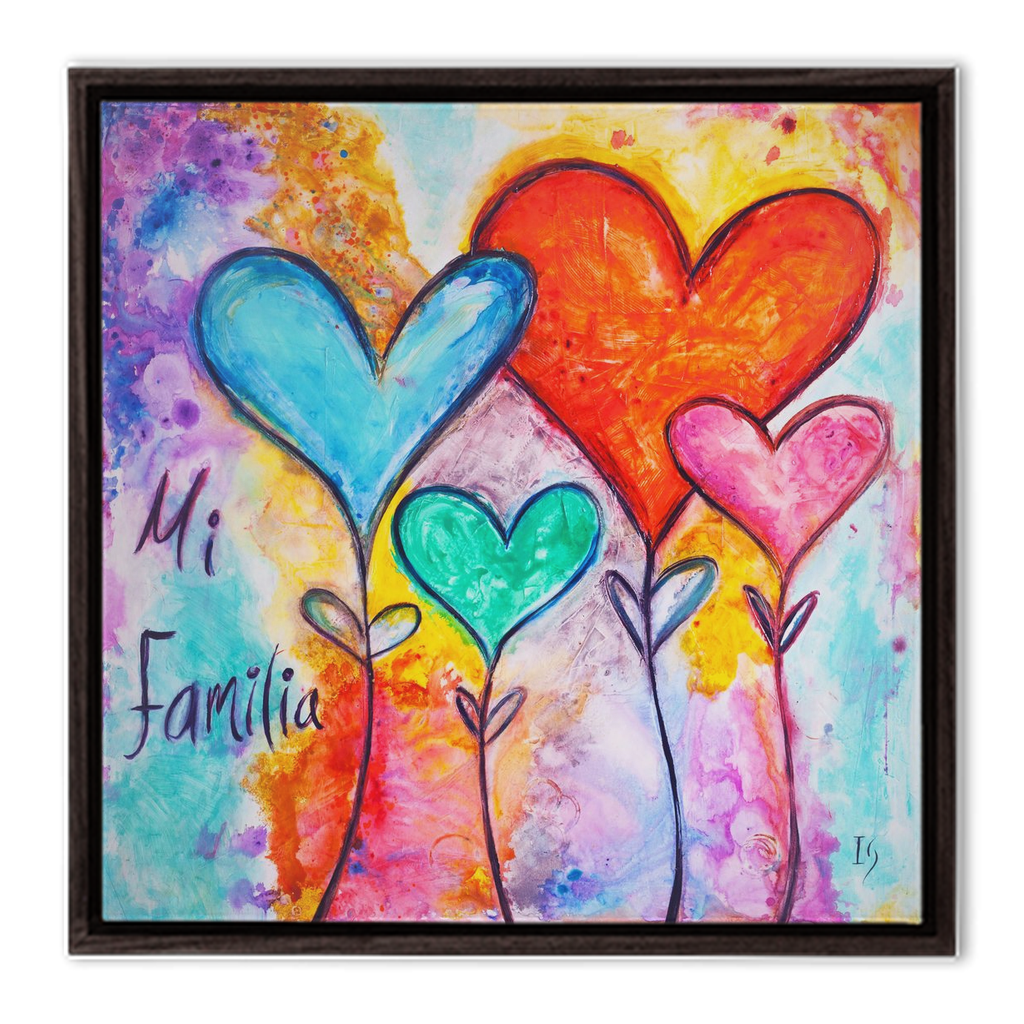 Family First - heart painting canvas print by Ivan Guaderrama