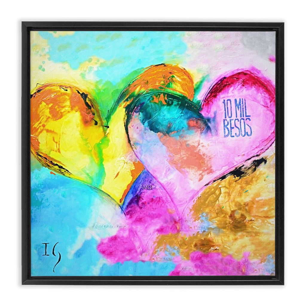 10 mil besos artwork detail - heart painting canvas print wall art