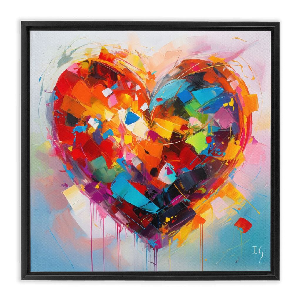 Colorful Fresh Emotions artwork detail - heart painting canvas print wall art