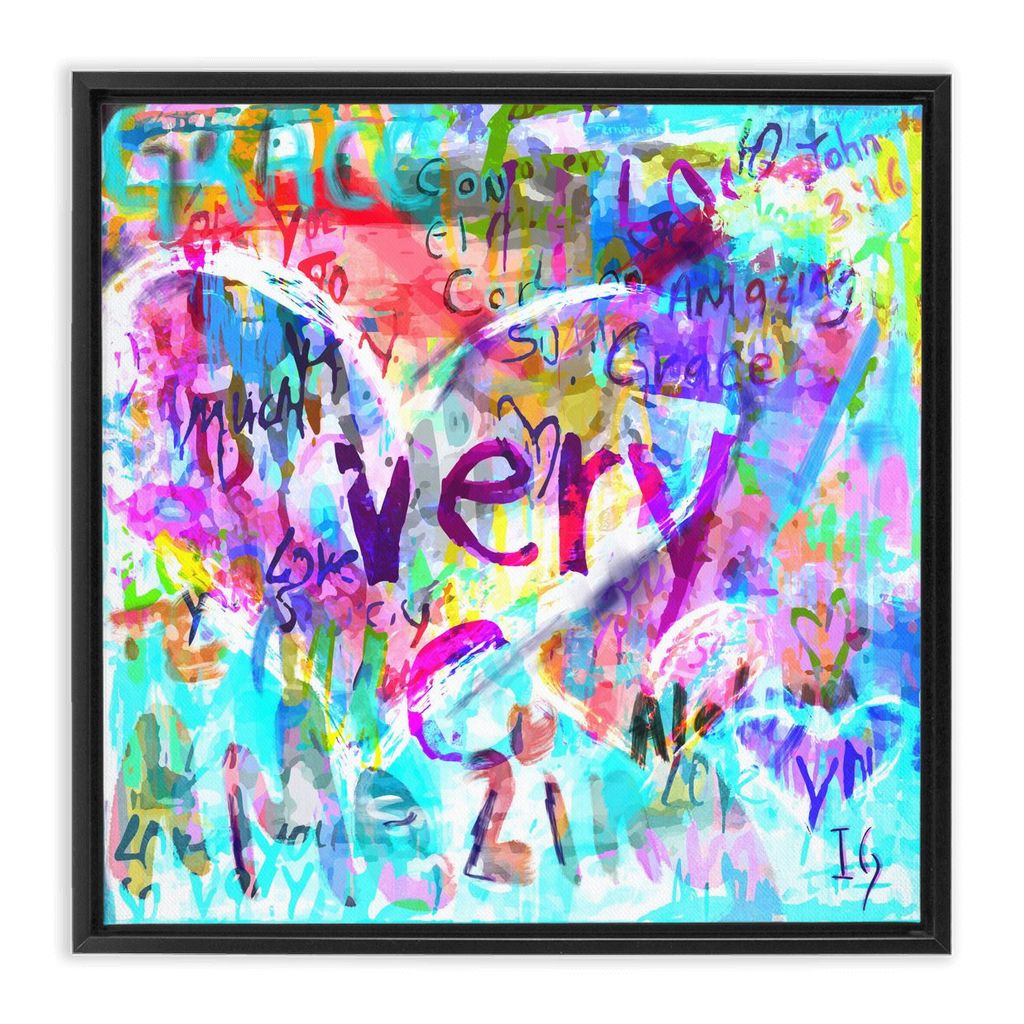 Amazing Grace artwork detail - heart painting canvas print wall art