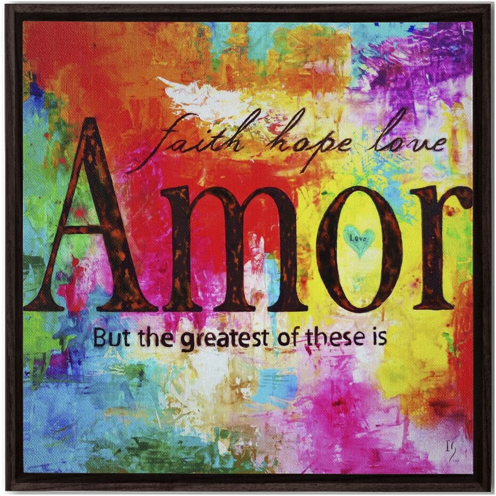 Faith Hope Love artwork detail - bible verse wall art canvas print wall art