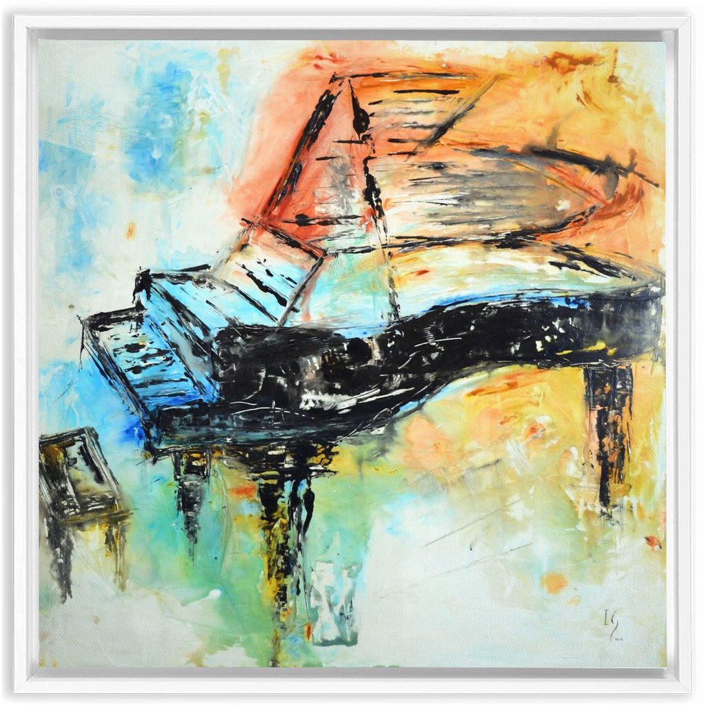 Piano Painting artwork detail - music art canvas print wall art