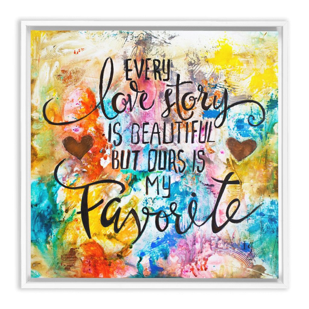 Love Story artwork detail - heart painting canvas print wall art