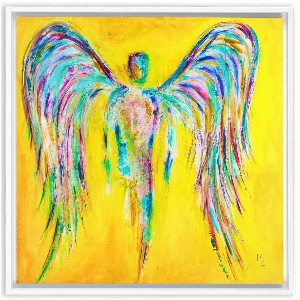 Celestial Angel artwork detail - angel painting canvas print wall art
