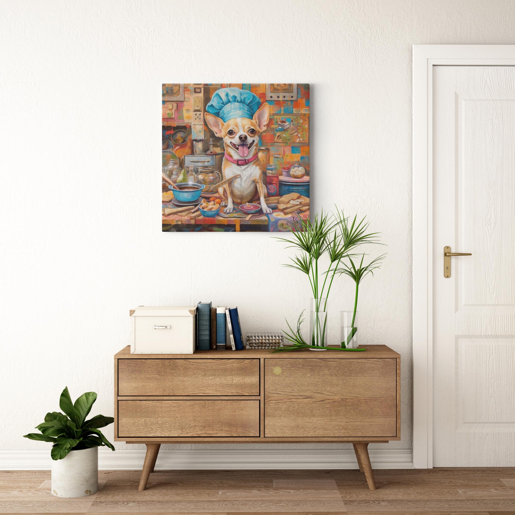 Cooking with Love artwork detail - colorful pet portrait art wall art