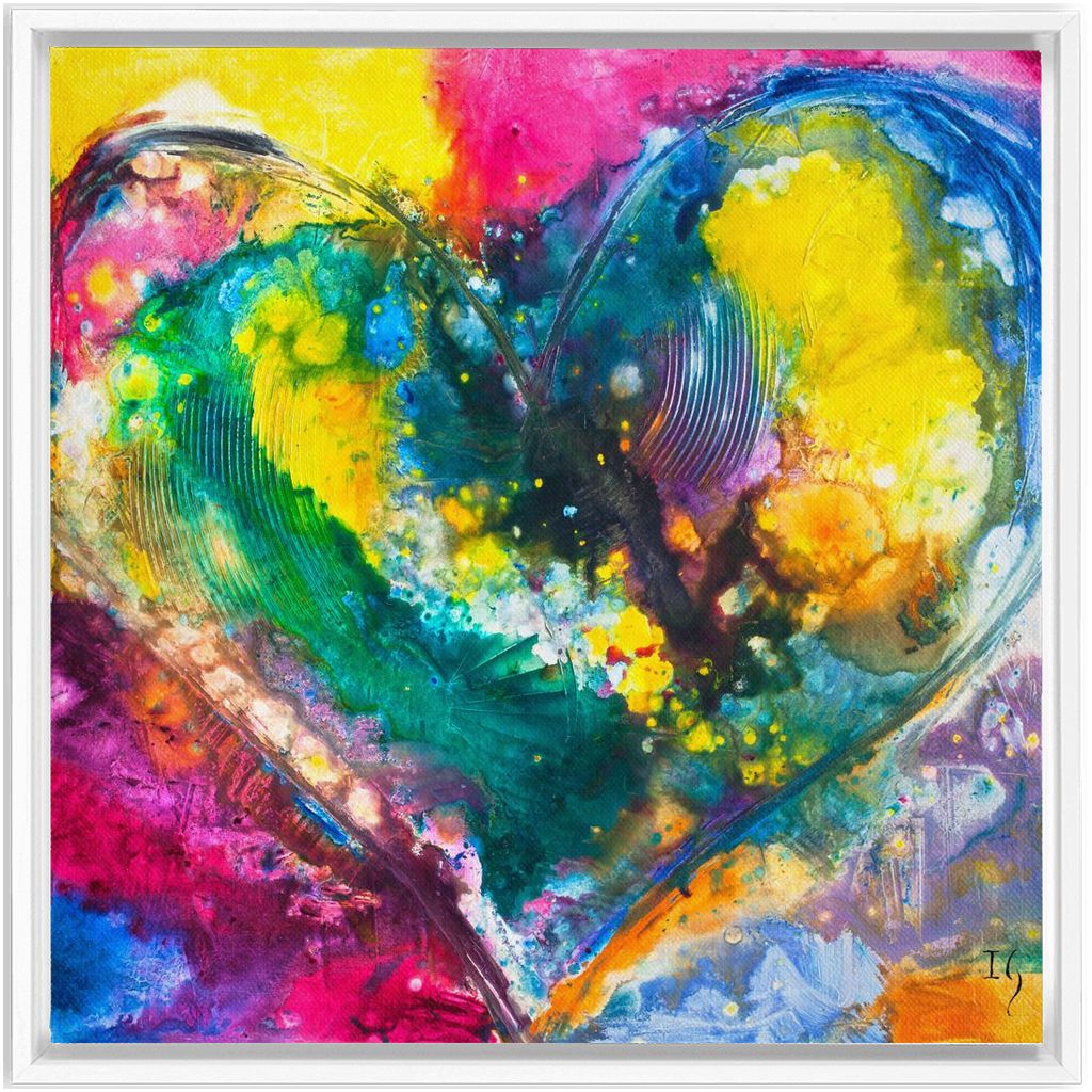 Love Never Fails artwork detail - heart painting canvas print wall art