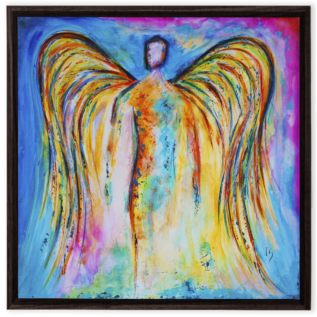 Angel Eternal Flame artwork detail - interactive canvas print that comes alive with mobile app wall art