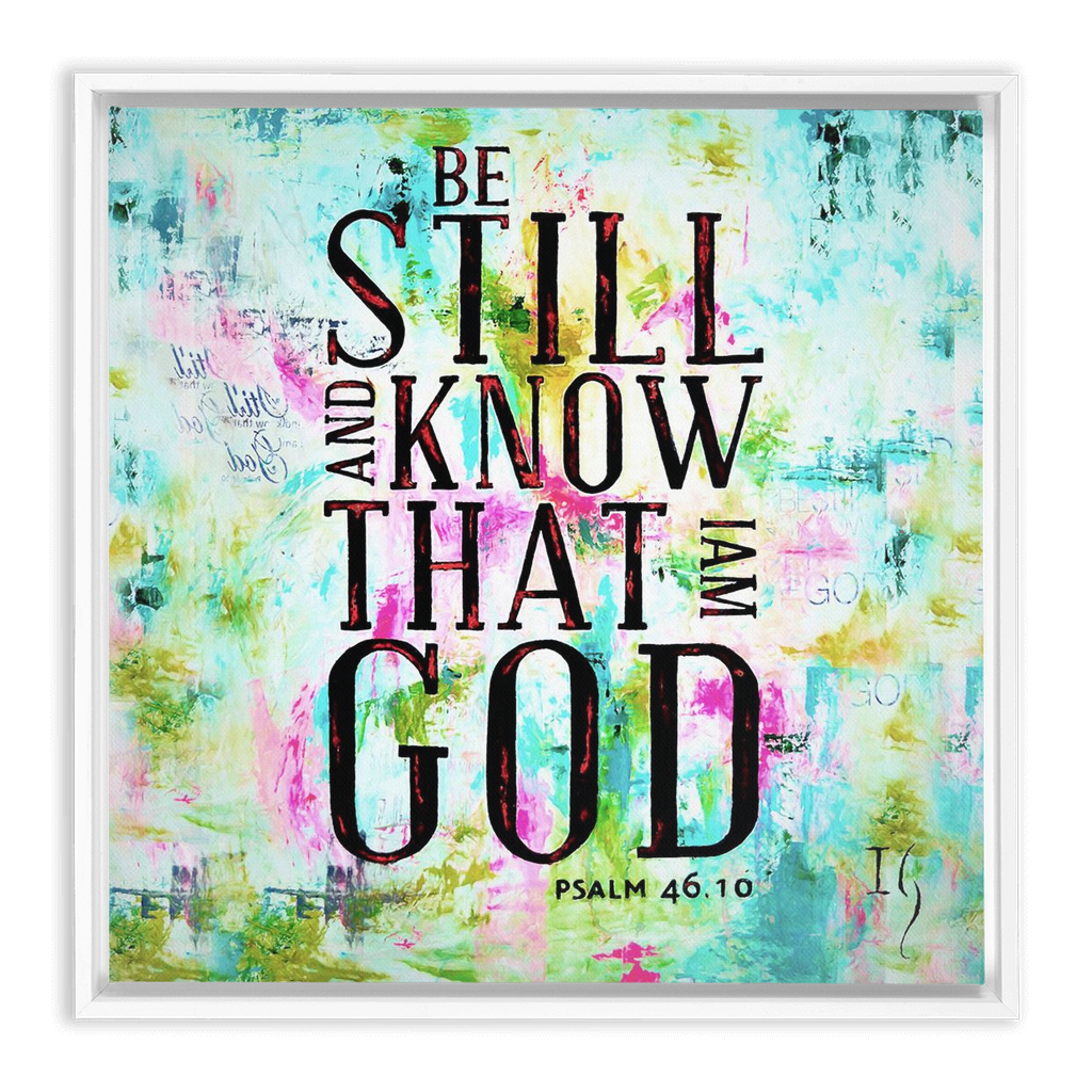 Be Still and Know That I Am God artwork detail - interactive canvas print that comes alive with mobile app wall art