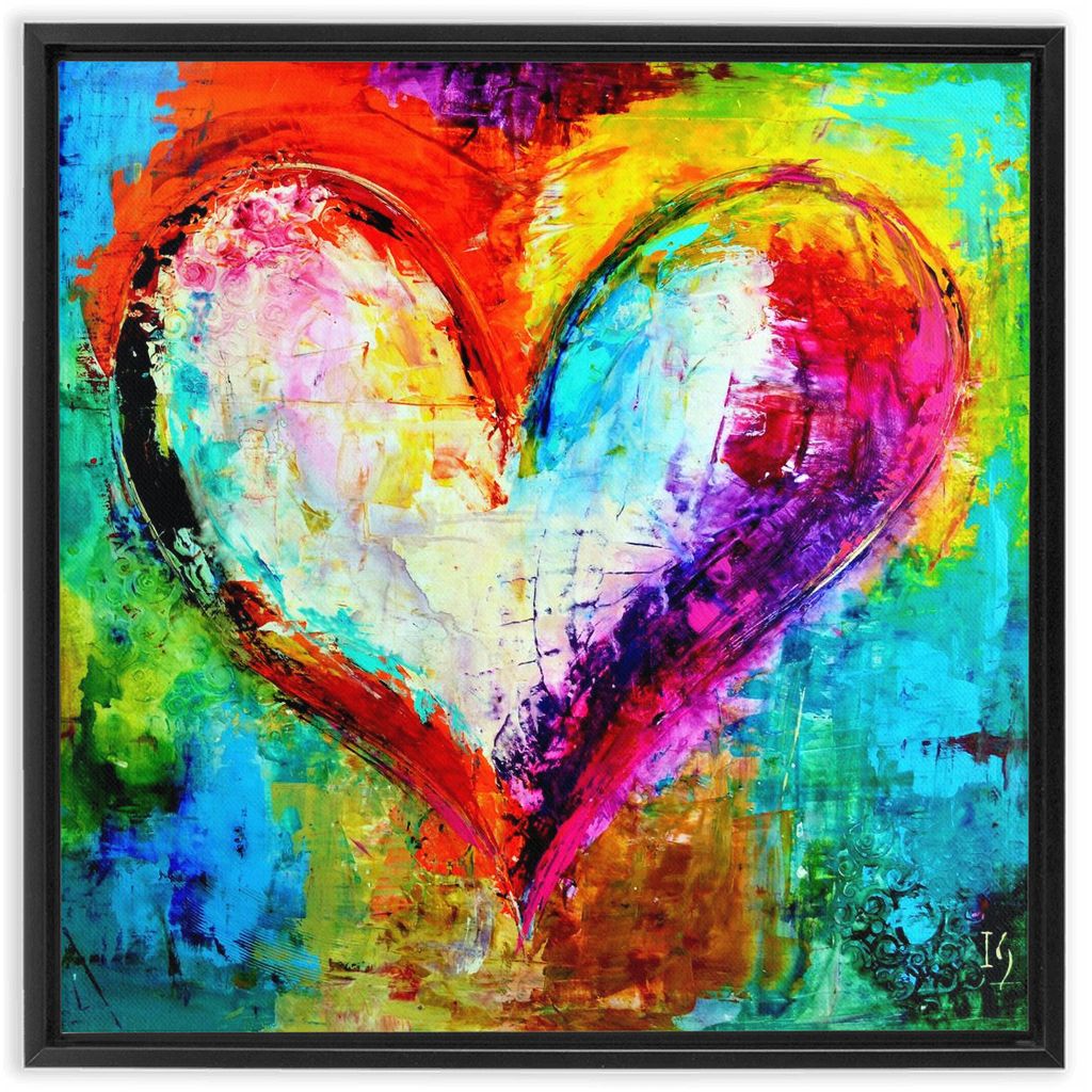 Vibrant Heart artwork detail - heart painting canvas print wall art