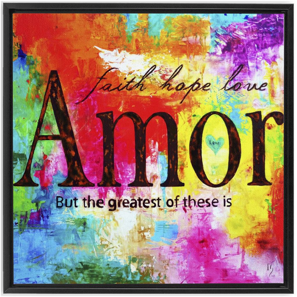 Faith Hope Love artwork detail - bible verse wall art canvas print wall art