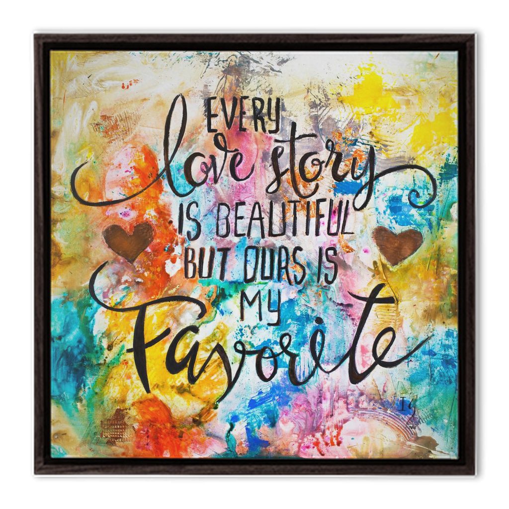 Love Story - heart painting canvas print by Ivan Guaderrama
