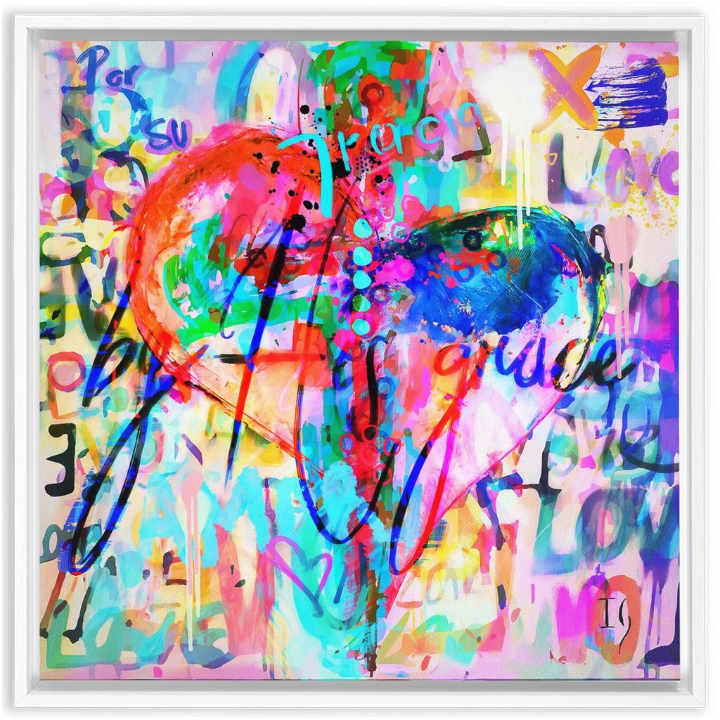 By His Grace artwork detail - heart painting canvas print wall art