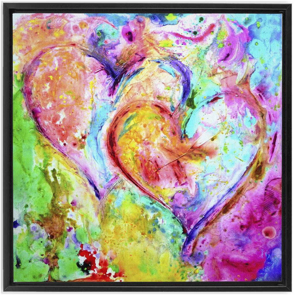 Eternal Friendship artwork detail - heart painting canvas print wall art