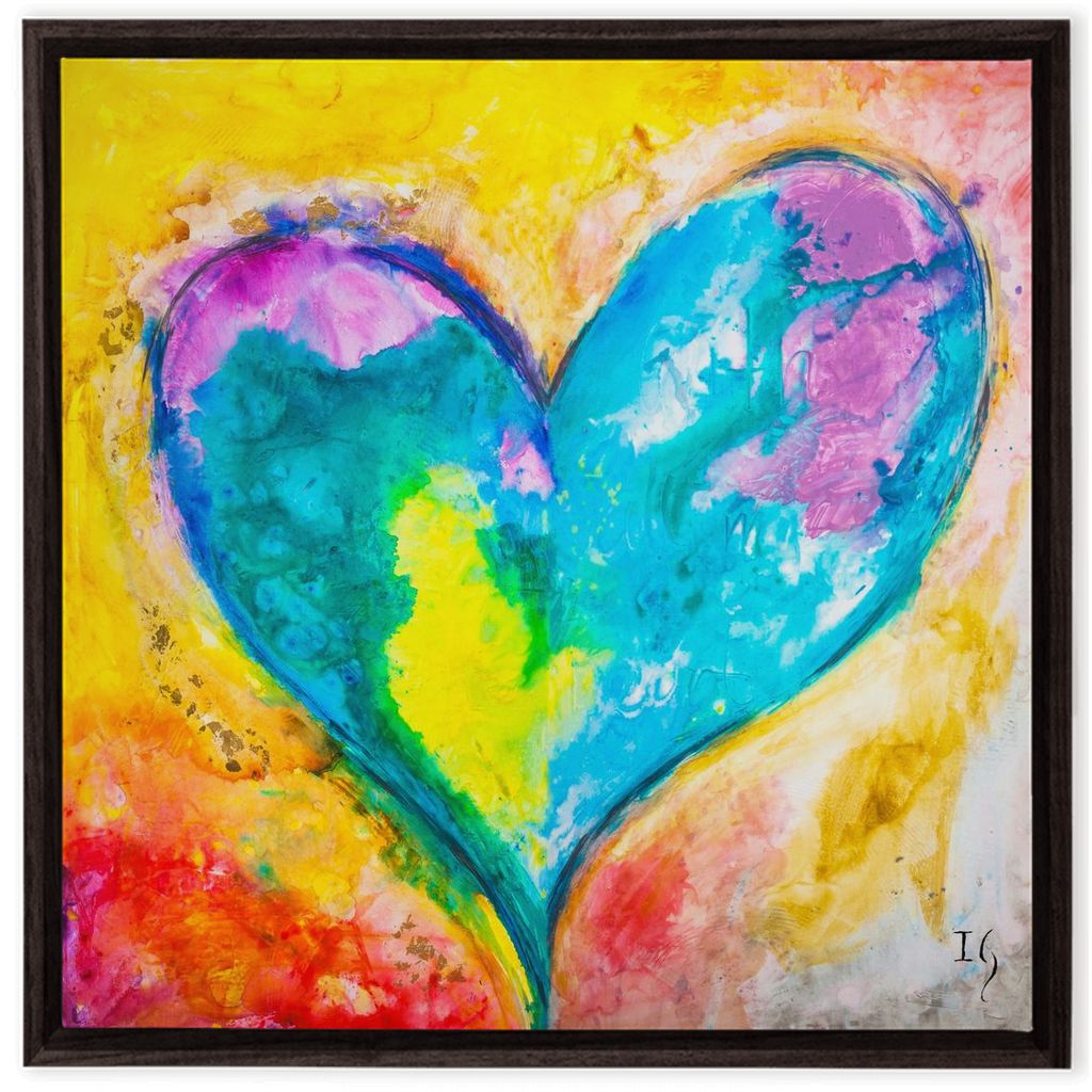 Beautiful Heart artwork detail - heart painting canvas print wall art