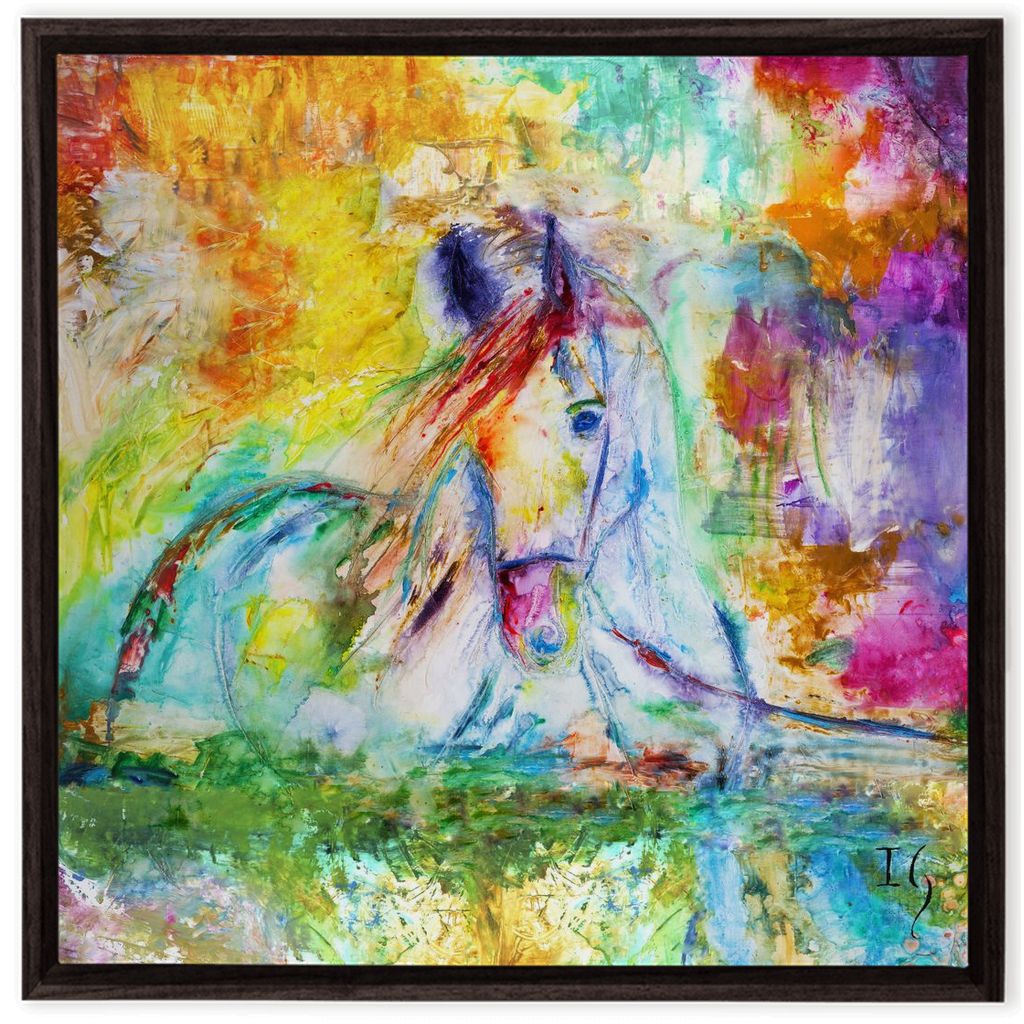 Paint Horse artwork detail - interactive canvas print that comes alive with mobile app wall art