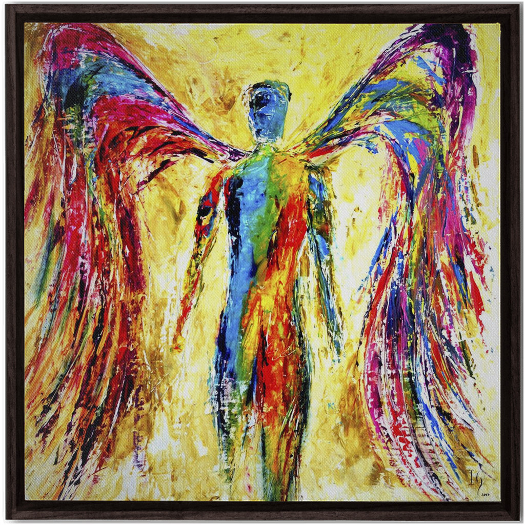 Angel of Protection artwork detail - interactive canvas print that comes alive with mobile app wall art