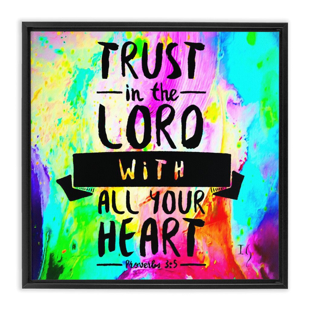 Trust In The Lord With All Your Heart artwork detail - bible verse wall art canvas print wall art