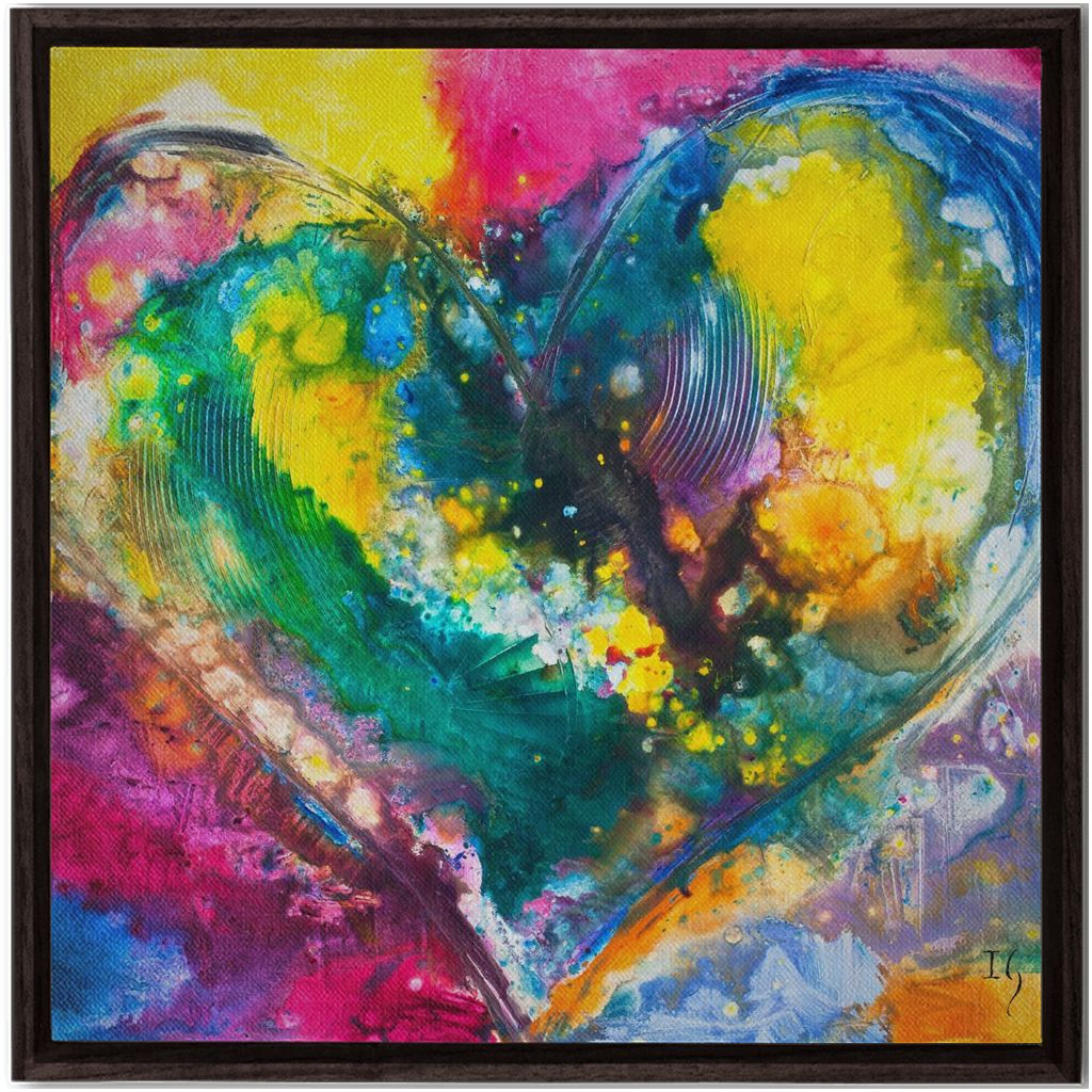 Love Never Fails artwork detail - heart painting canvas print wall art