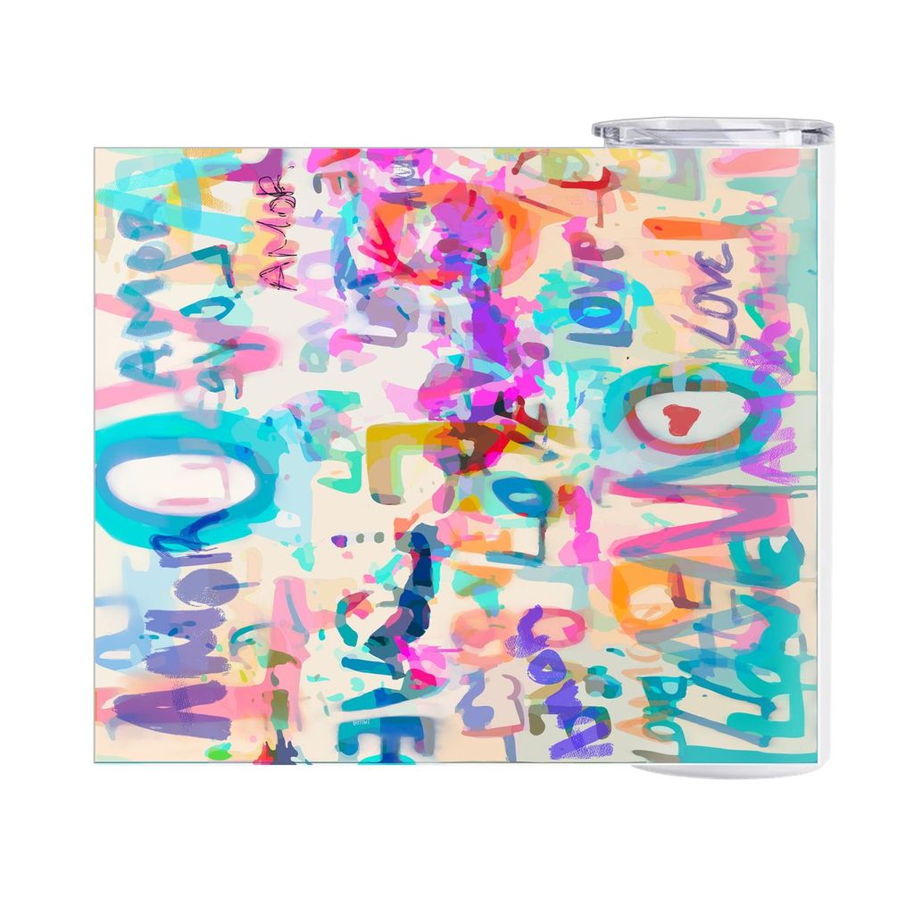 Kaleidoscope of Emotion - Skinny Tumblers canvas print in room setting - christian tumbler by Ivan Guaderrama