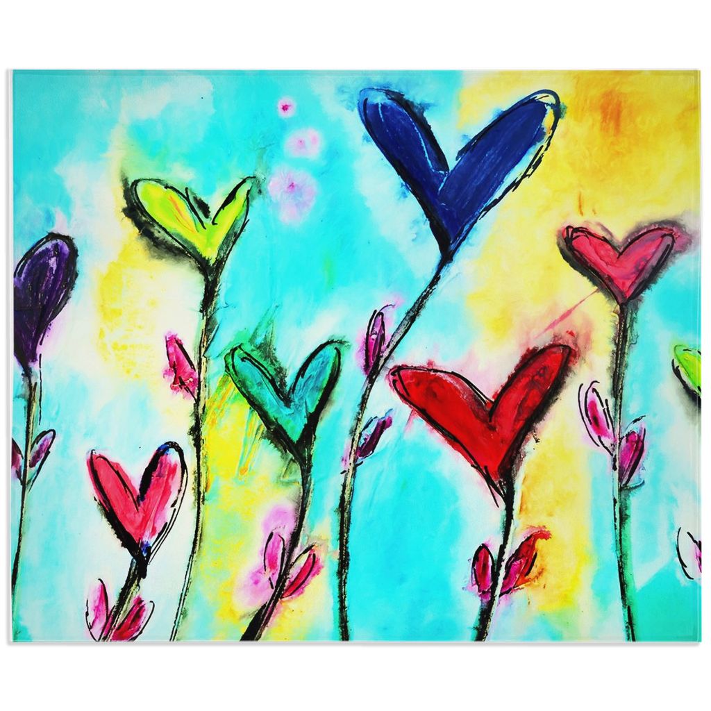 Blessed Day Minky Blankets canvas print in room setting - christian blanket by Ivan Guaderrama
