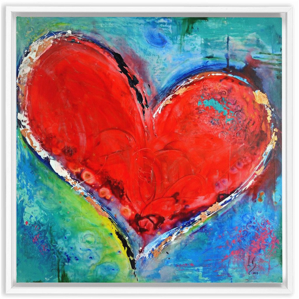 Divine Love artwork detail - heart painting canvas print wall art