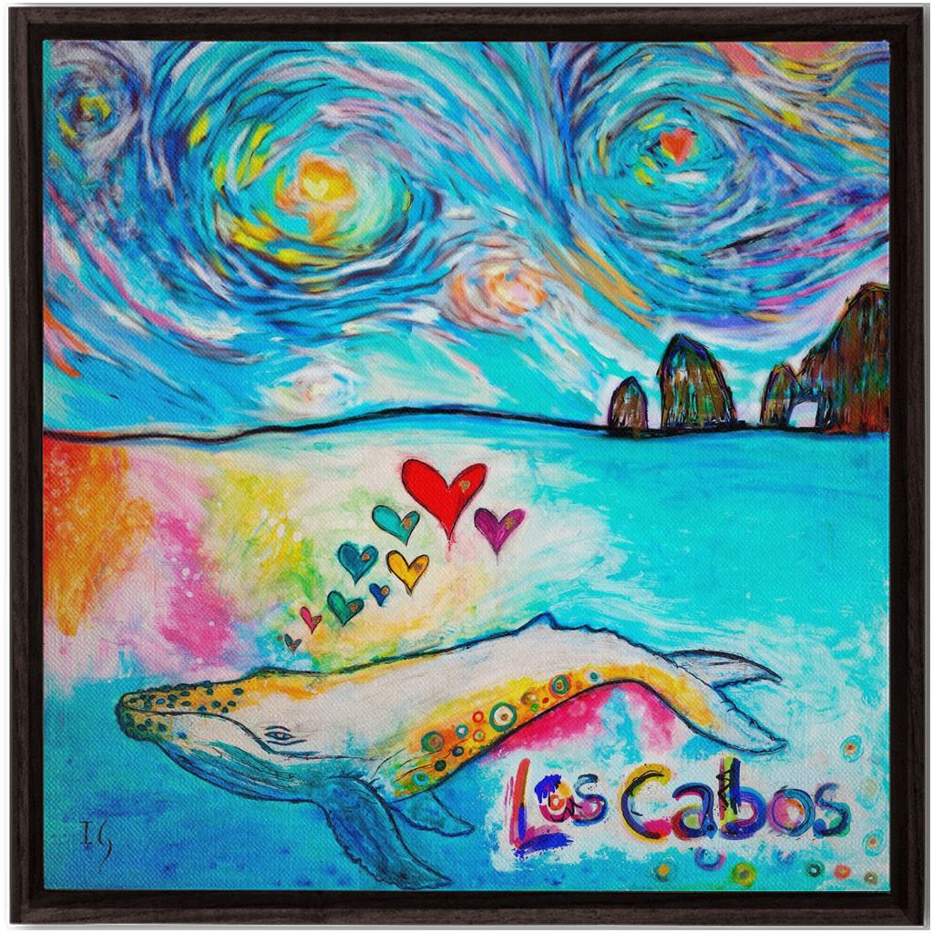 Los Cabos Whale artwork detail - interactive canvas print that comes alive with mobile app wall art