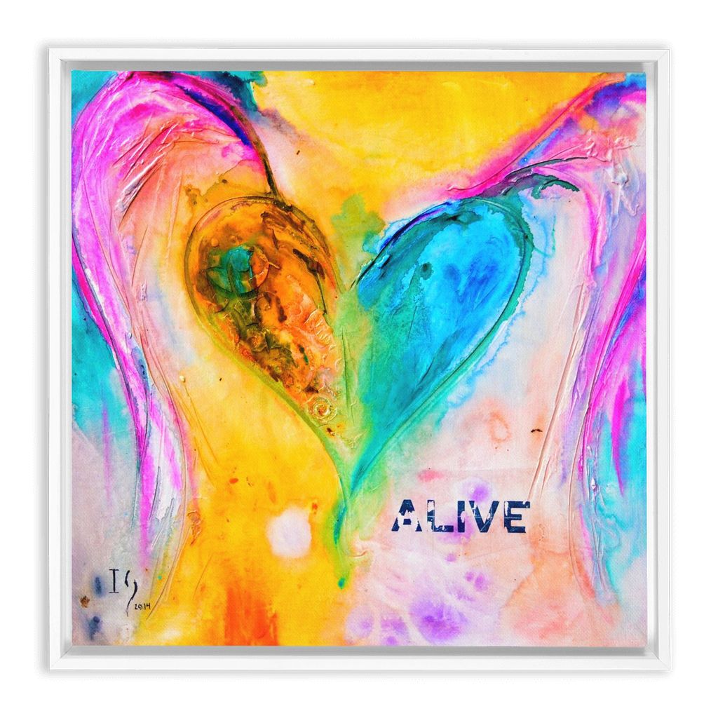 Alive artwork detail - heart painting canvas print wall art