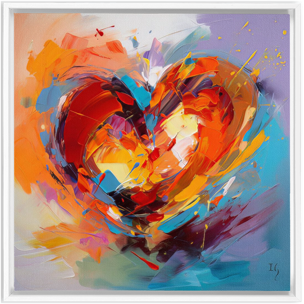 Love and Color artwork detail - heart painting canvas print wall art