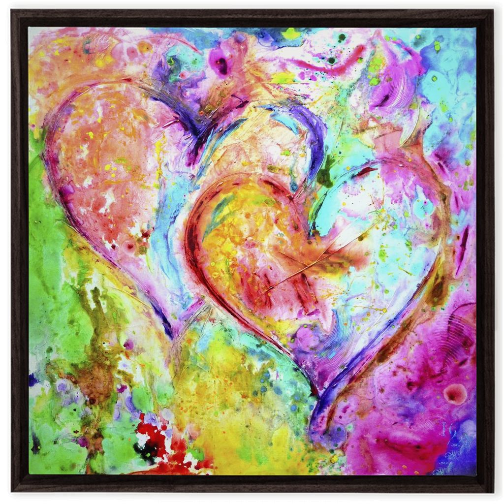 Eternal Friendship artwork detail - heart painting canvas print wall art