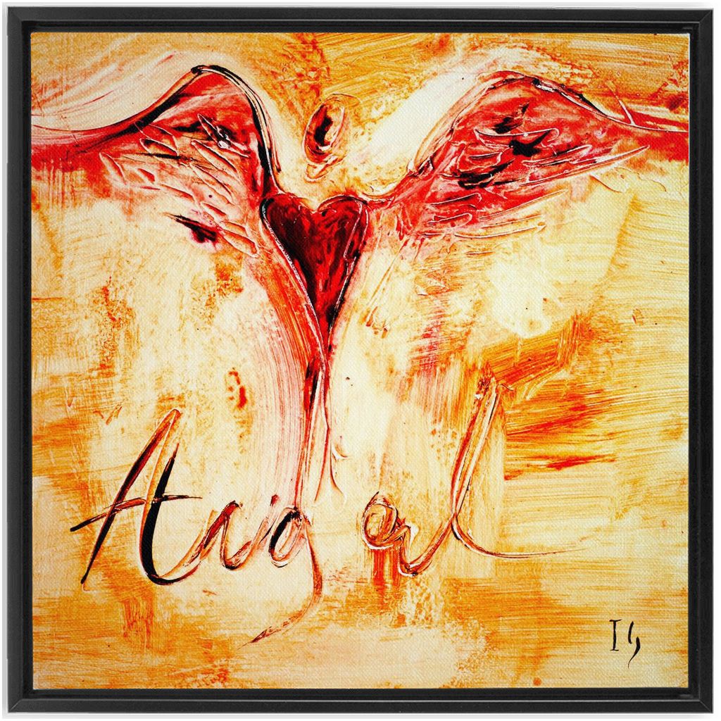 Angel of Love artwork detail - heart painting canvas print wall art