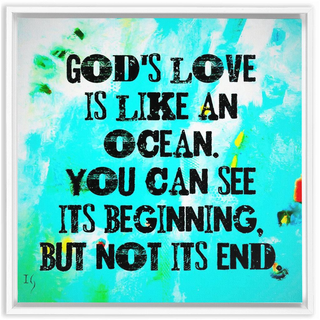 Never Ending Reckless Love Of God artwork detail - bible verse wall art canvas print wall art