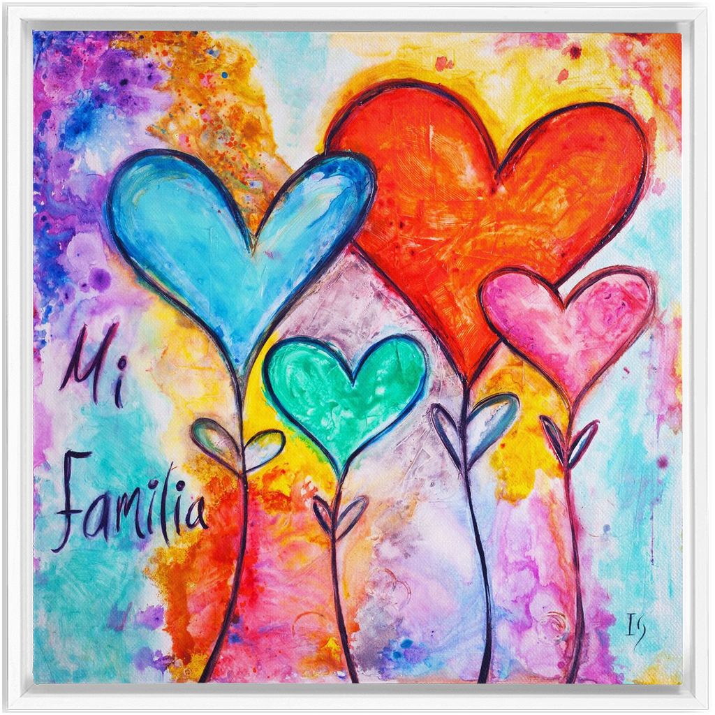 Family First artwork detail - heart painting canvas print wall art