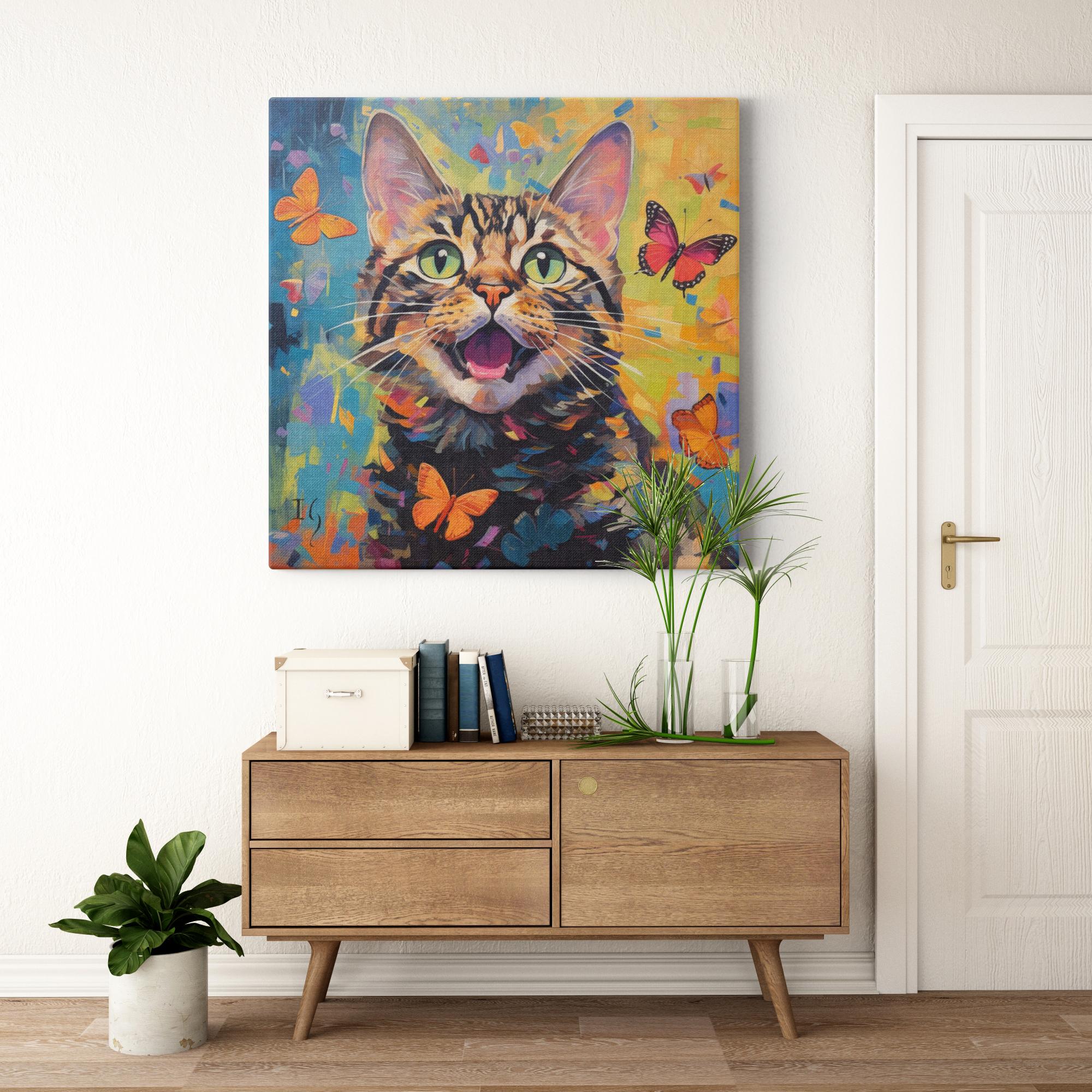 Wings of Surprise artwork detail - colorful pet portrait art wall art