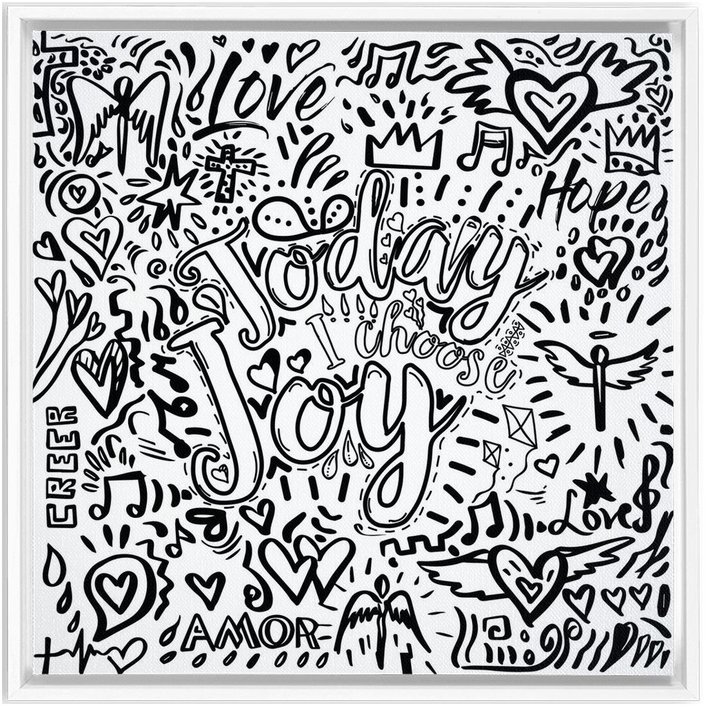 Colors of Faith -Today I Choose Joy artwork detail - interactive canvas print that comes alive with mobile app wall art