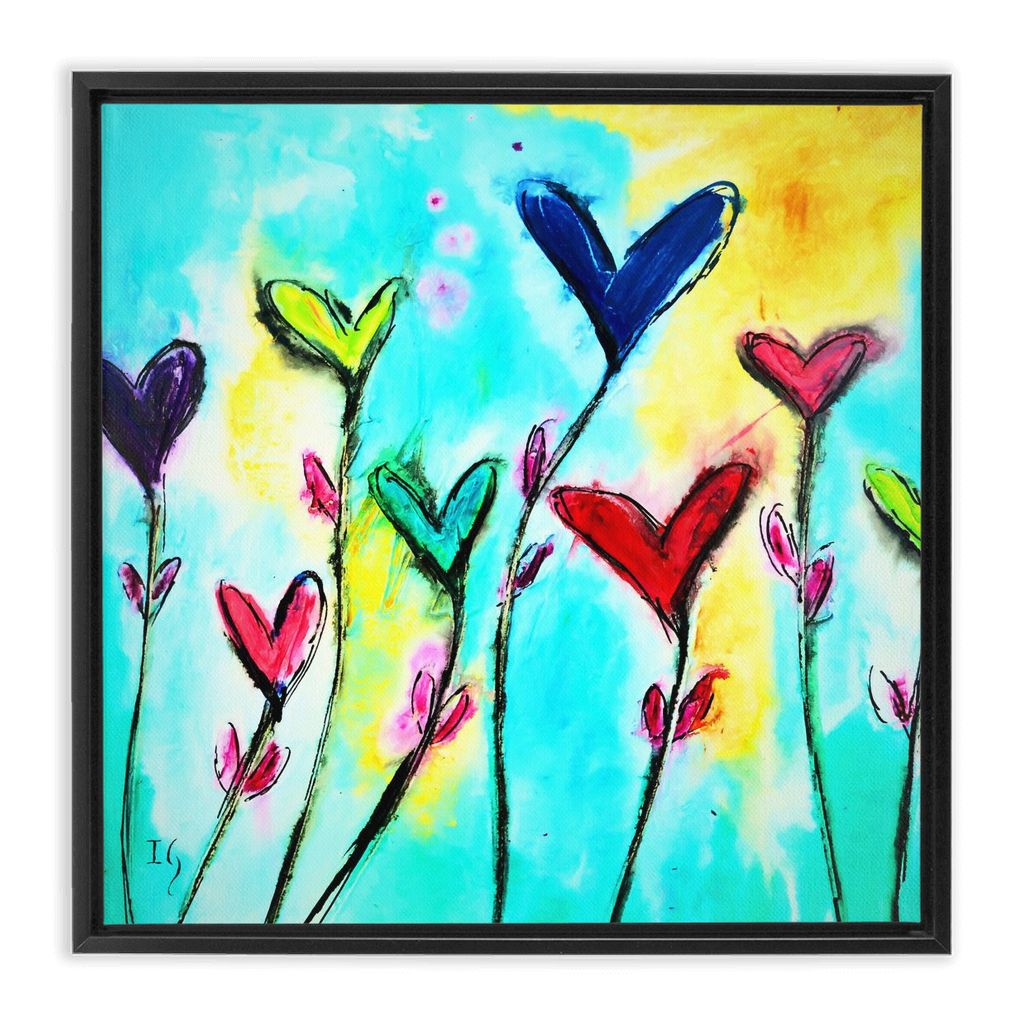 Blessed Day artwork detail - heart painting canvas print wall art