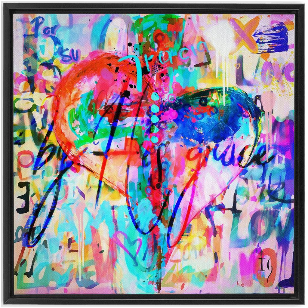 By His Grace artwork detail - heart painting canvas print wall art