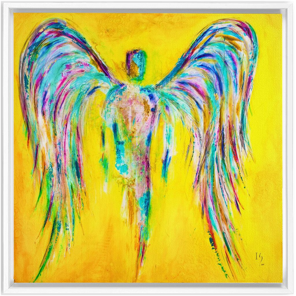 Celestial Angel artwork detail - angel painting canvas print wall art