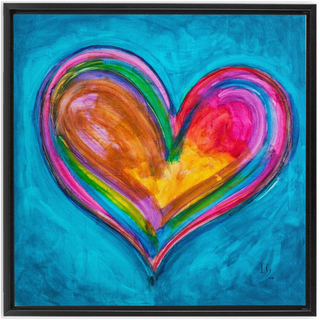 My Sweet Love artwork detail - heart painting canvas print wall art