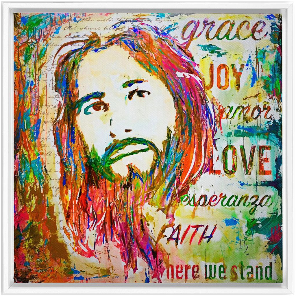 Jesus of Nazareth artwork detail - christian wall art canvas print wall art